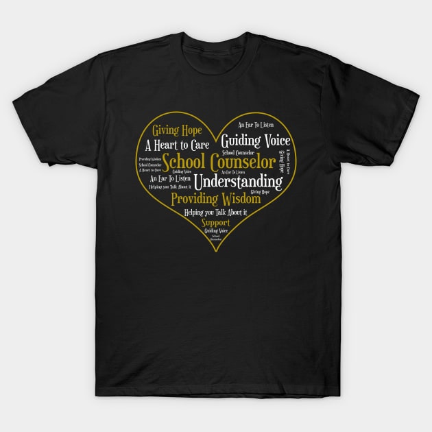 Sweet School Counselor Love Heart T-Shirt by TeddyTees